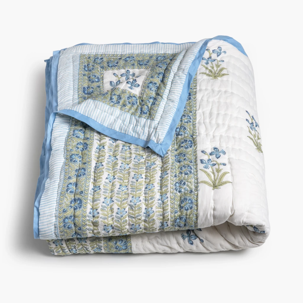 Bettüberwurf Blockprint Quilt Mughal Boota