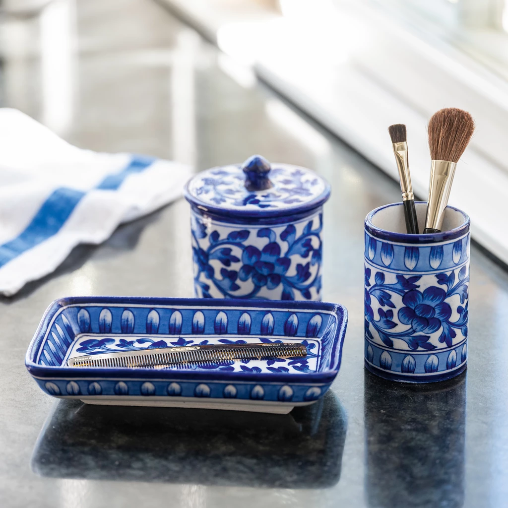 Utensilienbecher Blue Pottery