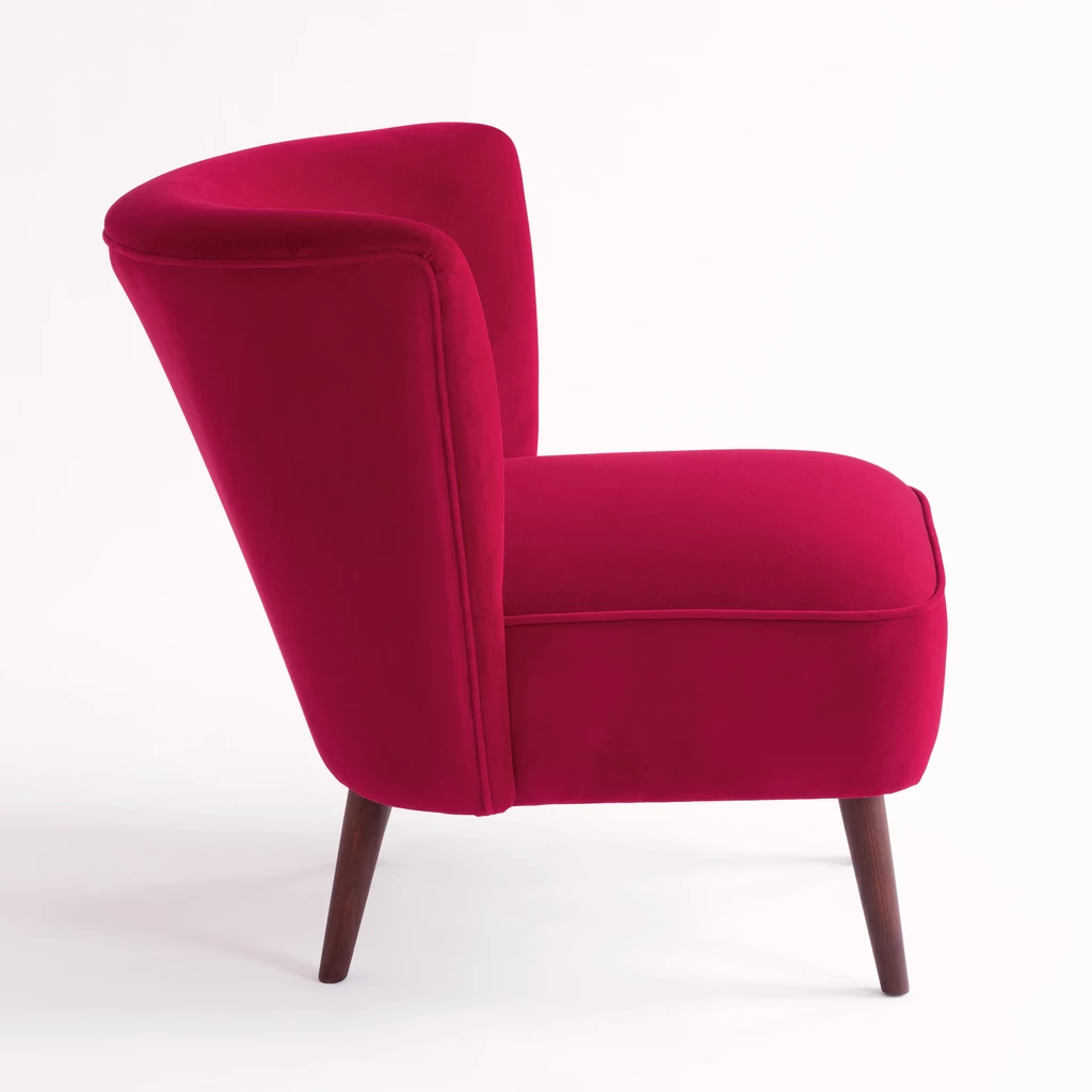 Midcentury Sessel Kopenhagen Ruby Velvet