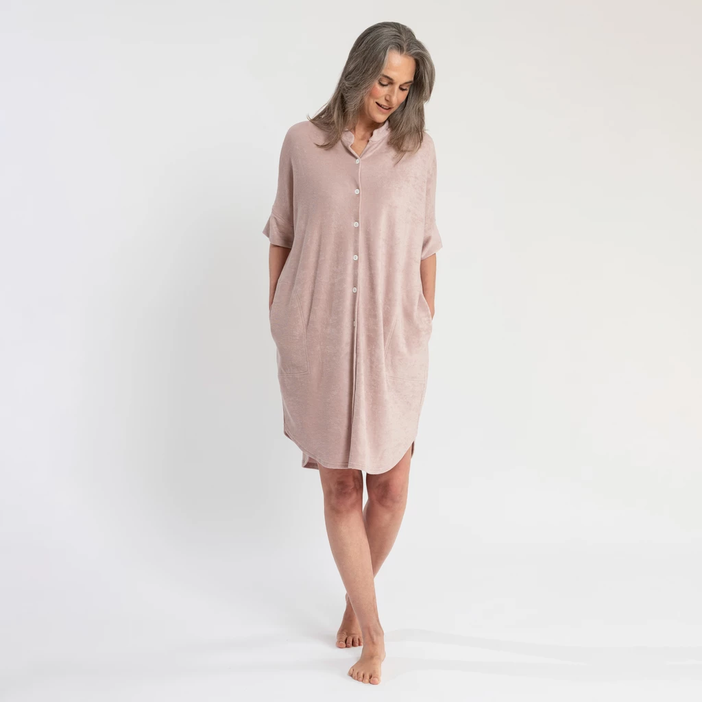 Sunday in Bed X Torquato Kleid Rania Frottee Powder M