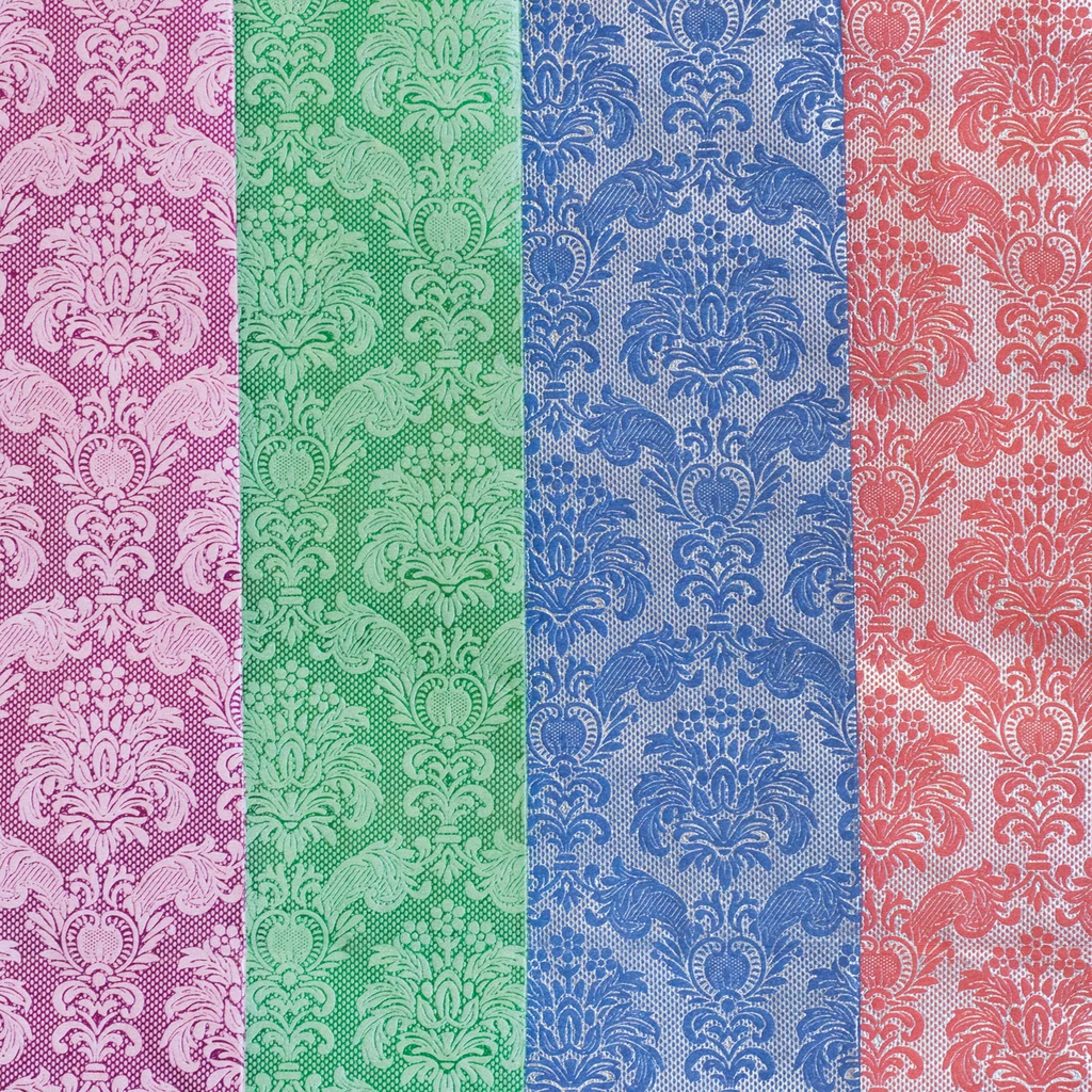 4 Geschenktaschen Tapisserie Silber