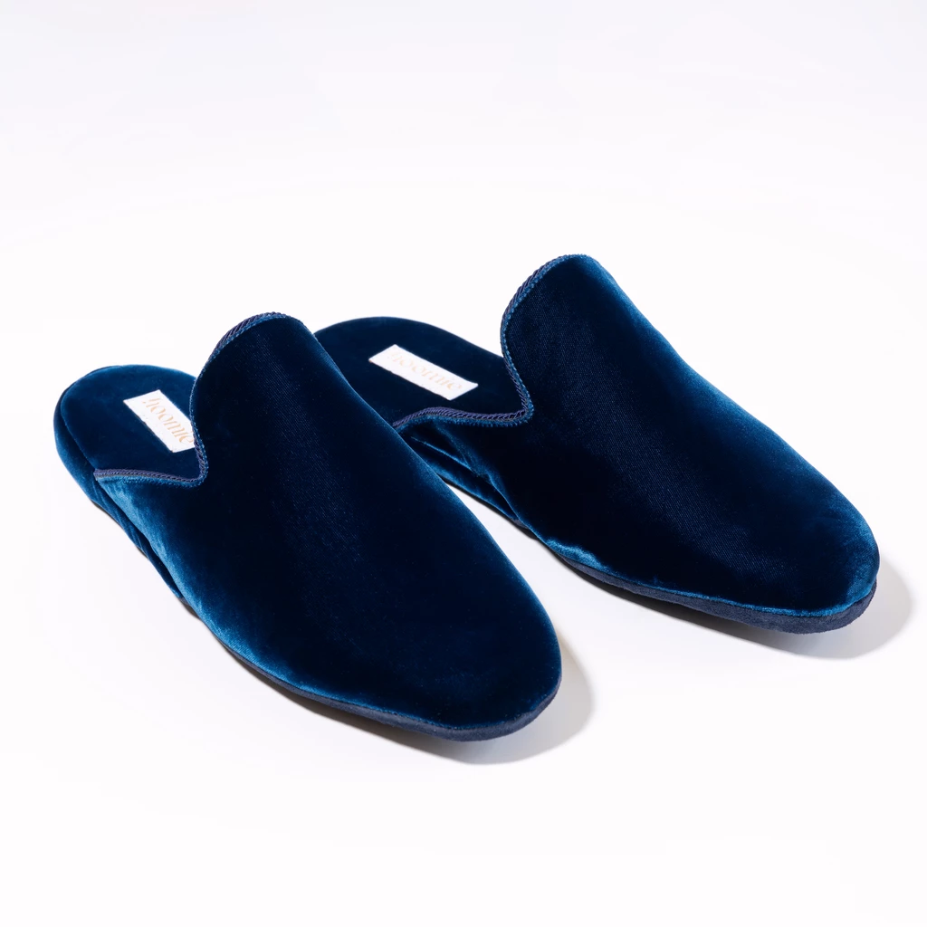 Hoomie Samtslipper Château Herren Blue Gr. 46