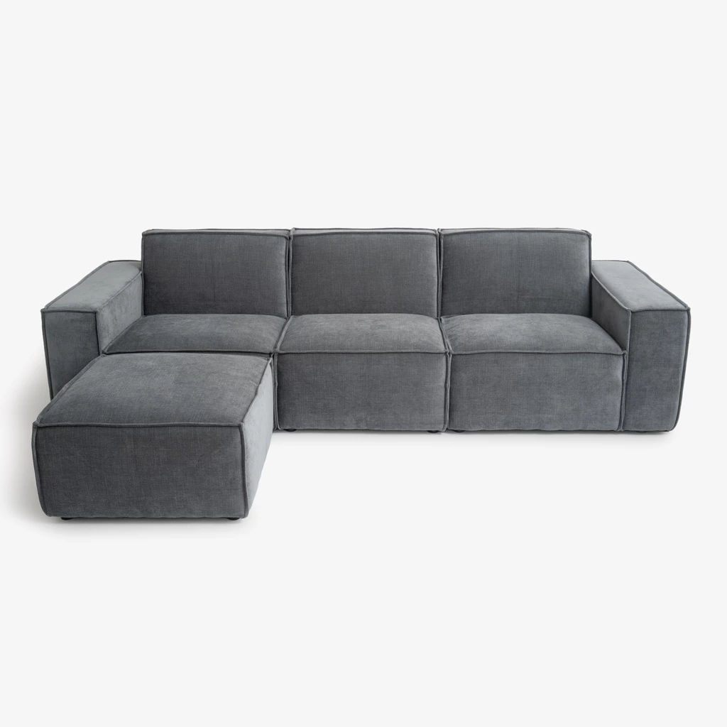 Modulares Sofa Estrade 4-Sitzer Kieselgrau