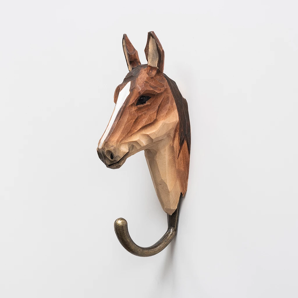 Handgeschnitzter Kleiderhaken Pferd