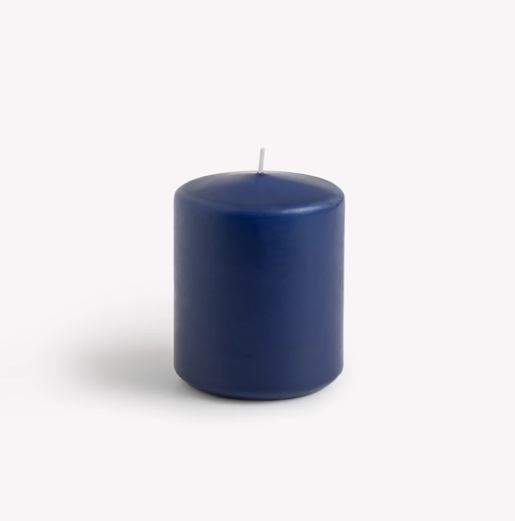 Stumpenkerzen Lys 10 cm Ø 6,8 cm Dunkelblau 4er-Set