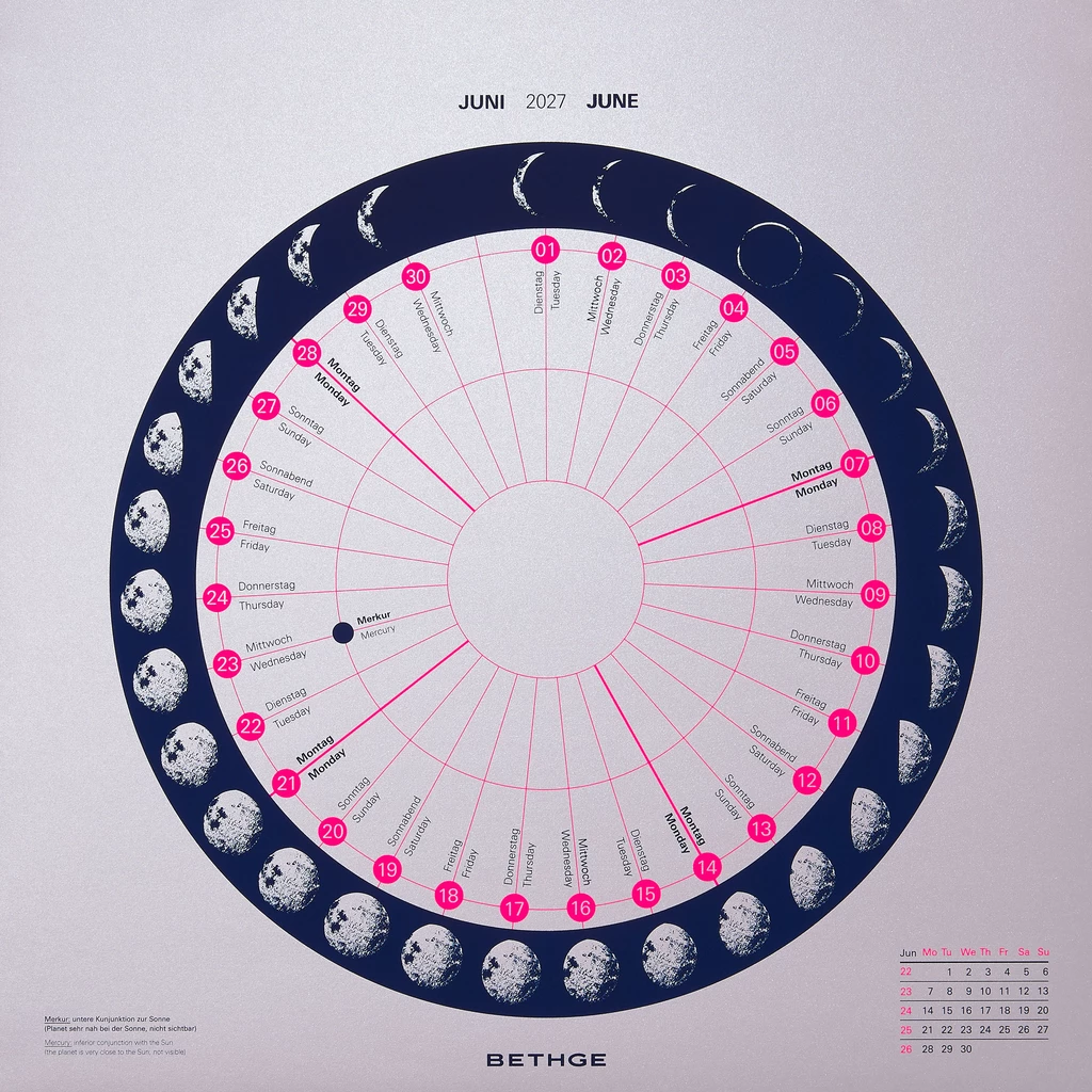 BETHGE Mondphasen-Wandkalender 2027