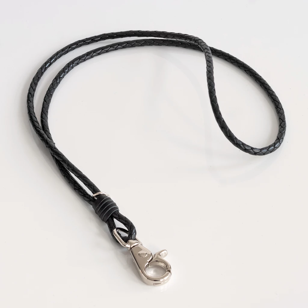 Schlüsselband aus Leder Schwarz