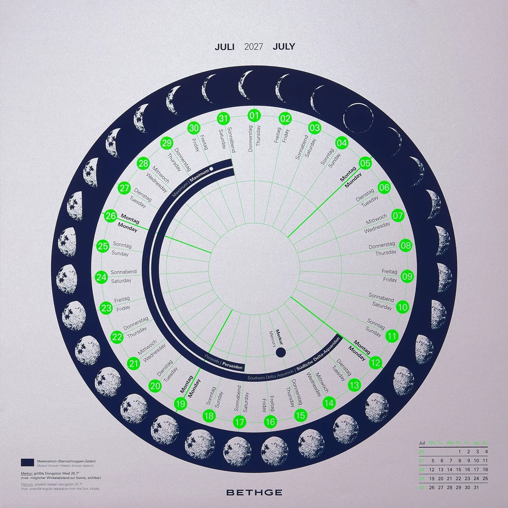 BETHGE Mondphasen-Wandkalender 2027