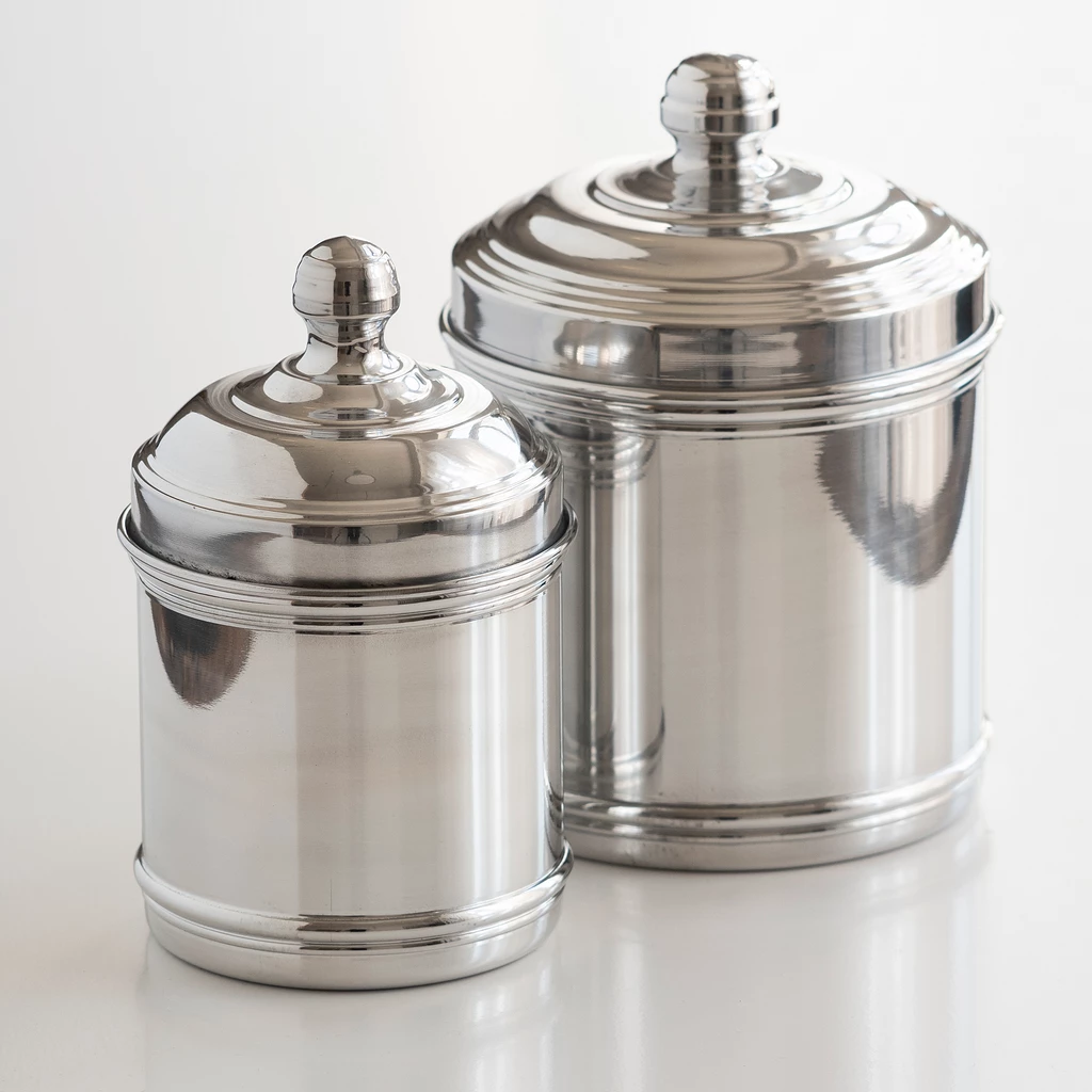 Italo Ottinetti Vorratsgefäße Aluminium glänzend groß