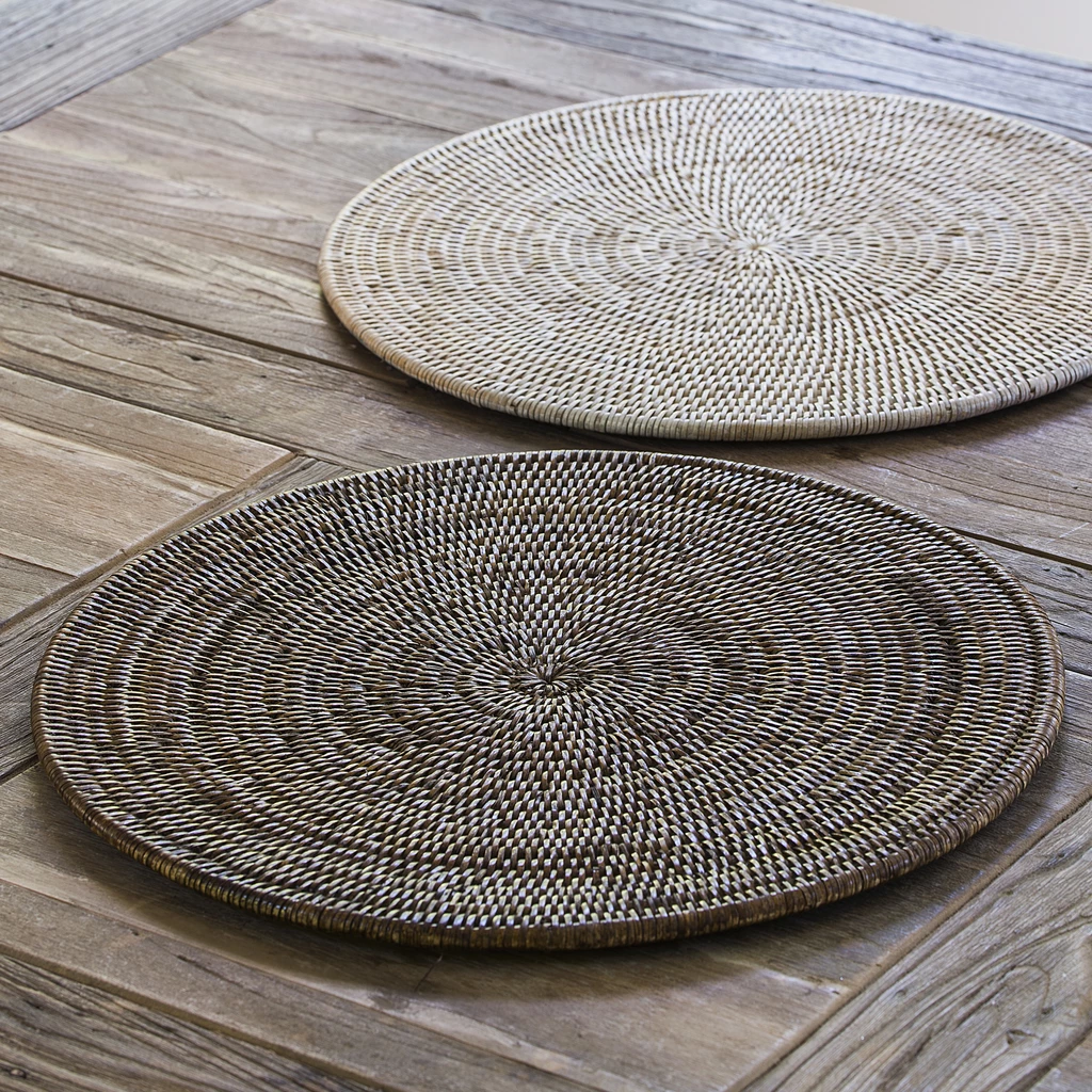 Tischset rund Rattan Hell