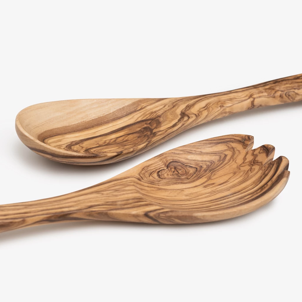 Salatbesteck Olivenholz 30 cm