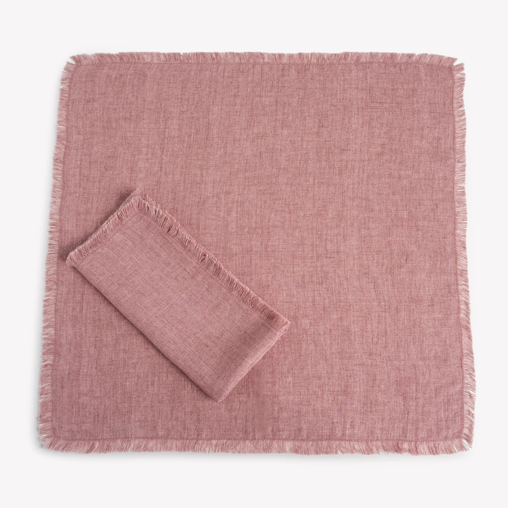 Leinenserviette Franjas Rot 50 x 50 cm
