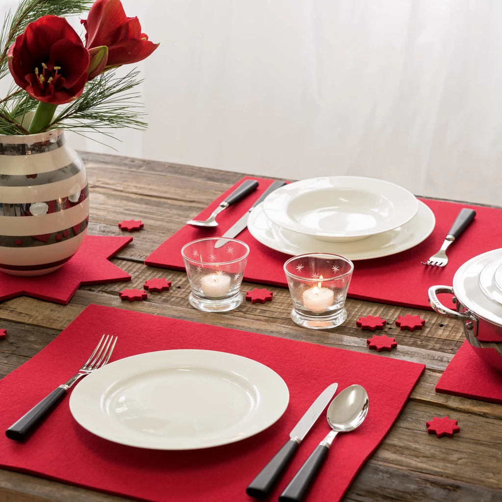 Tischset Wollfilz 35 x 45 cm Rot