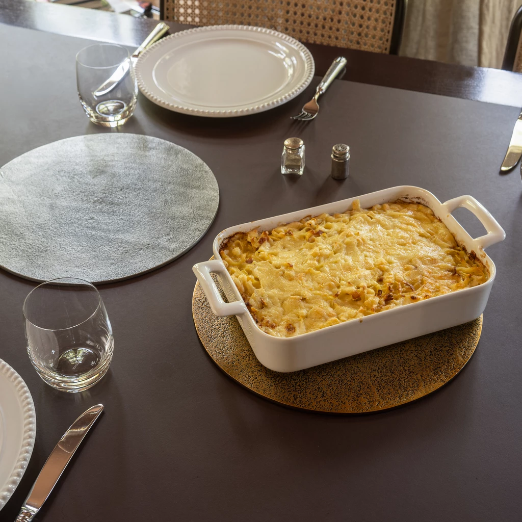 Platzteller Madras Zinngrau
