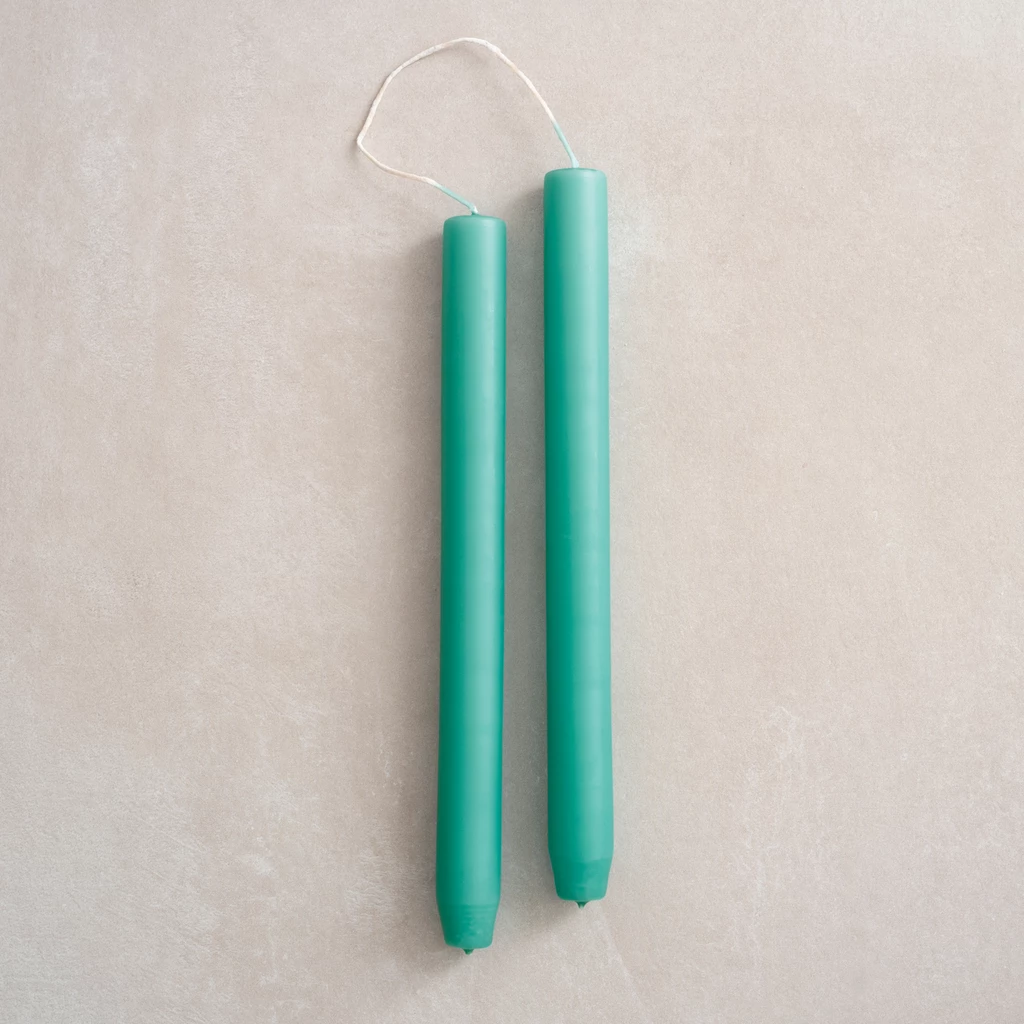 Ester & Erik zylindrische Kerzen Dark Turquoise Green 4er-Set