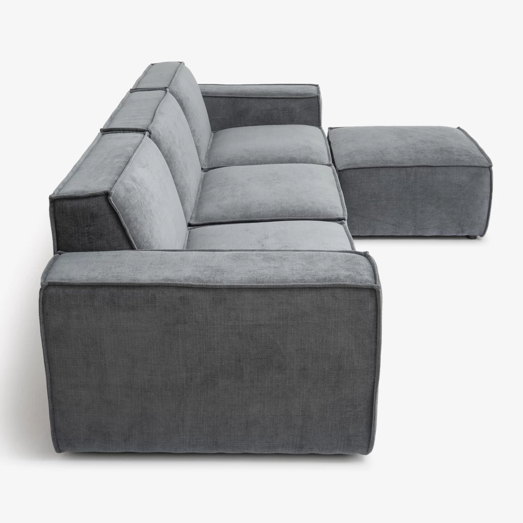 Modulares Sofa Estrade 4-Sitzer Kieselgrau