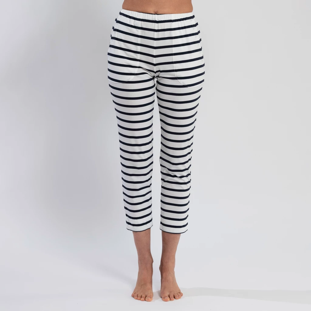 Sunday in Bed X Torquato Pyjamahose Pure Weiß/Midnight S