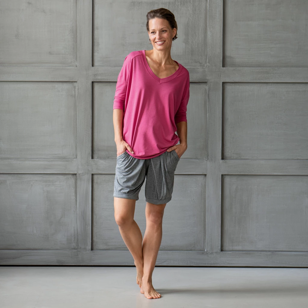 Sunday in Bed X Torquato Pyjamahose Mila Shorty Grau S