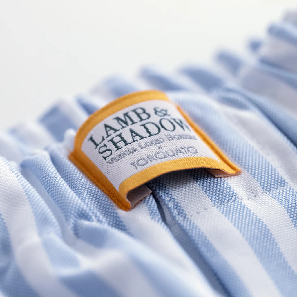 Lamb & Shadow Boxershorts Hellblau /Weiß gestreift Gr. L