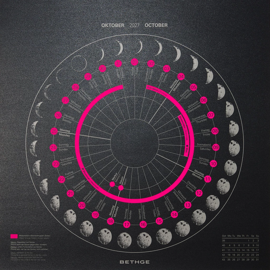 BETHGE Mondphasen-Wandkalender 2027