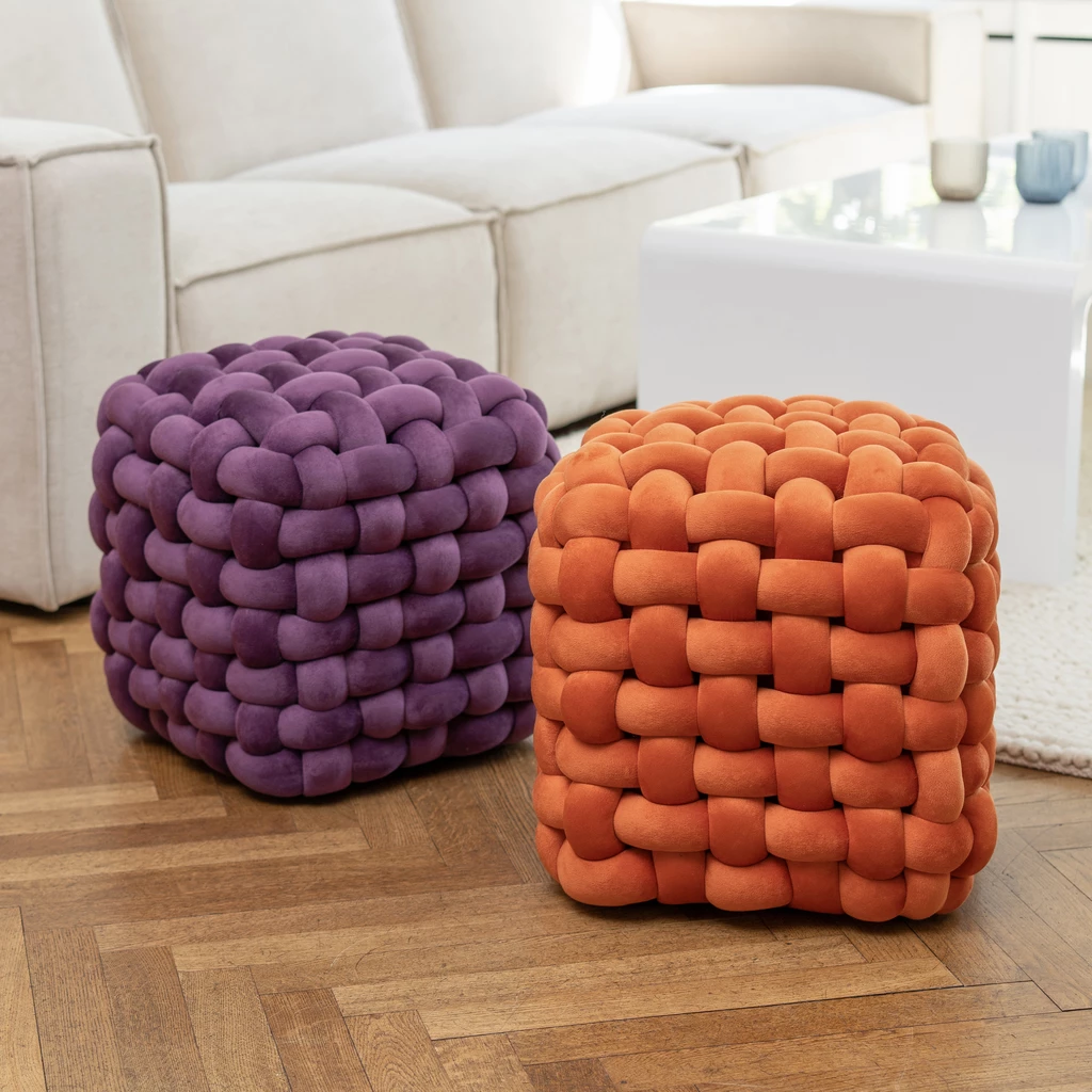 Samtpouf Knot Lila
