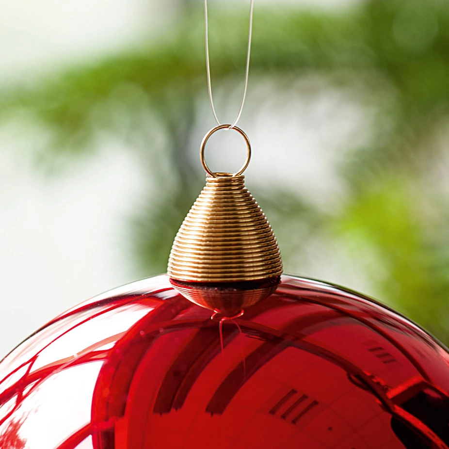 6 Lauschaer Weihnachtskugeln Rot 8 cm