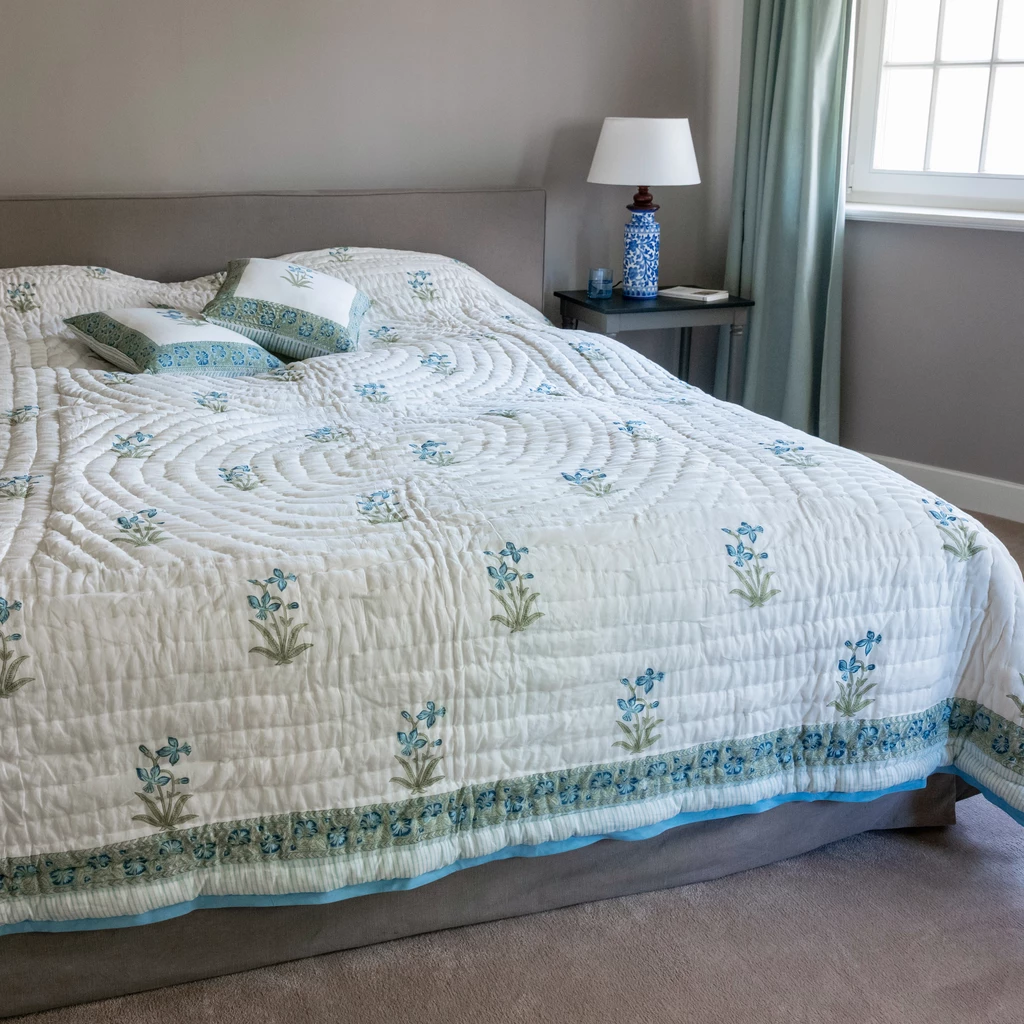 Bettüberwurf Blockprint Quilt Mughal Boota
