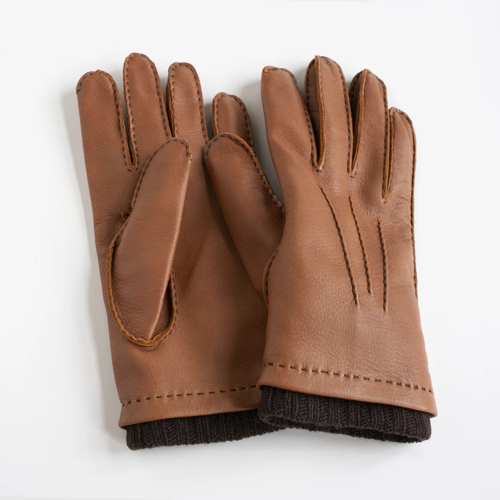 Herrenhandschuhe mit Stulpe braun/dunkelbrau Gr.8