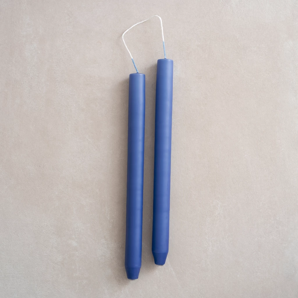 Ester & Erik zylindrische Kerzen Blue 4er-Set