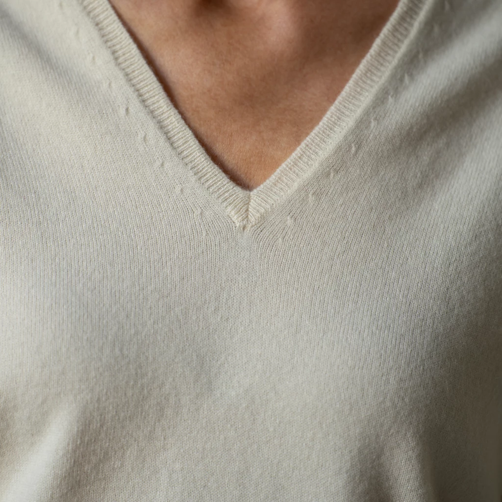 William Lockie X Torquato V-Ausschnitt Kaschmir White XL