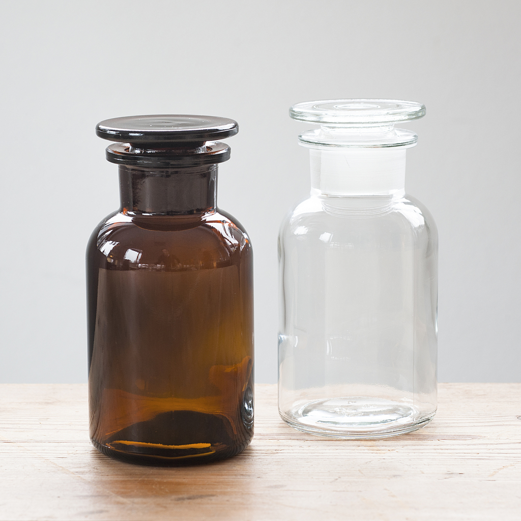 Apothekerflasche, 250 ml, Weißglas, Weithals (6er Pack Apothekerflasche, 250 ml, Weißglas, Weithals (6er Pack