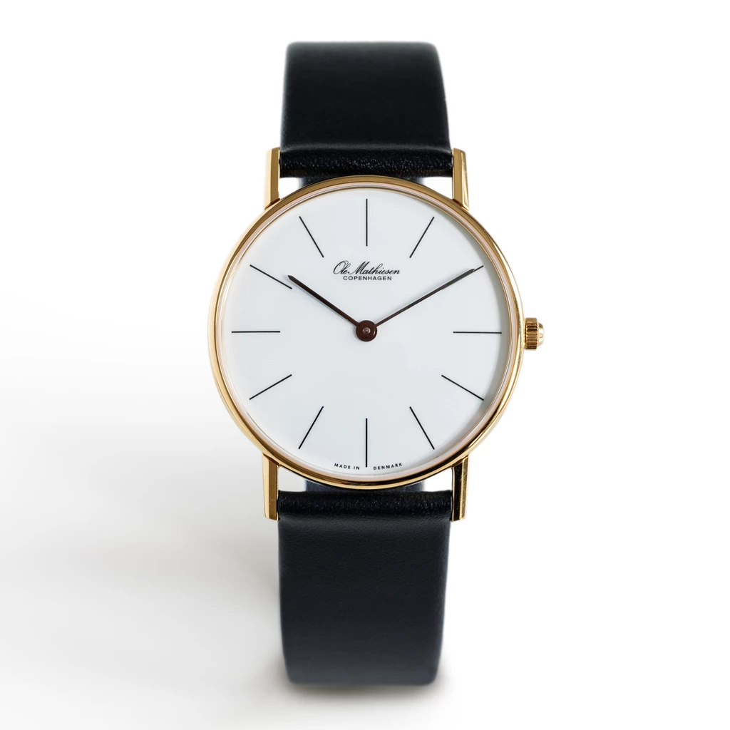 Ole Mathiesen Armbanduhr 1962 Classic 33 striche/vergoldet