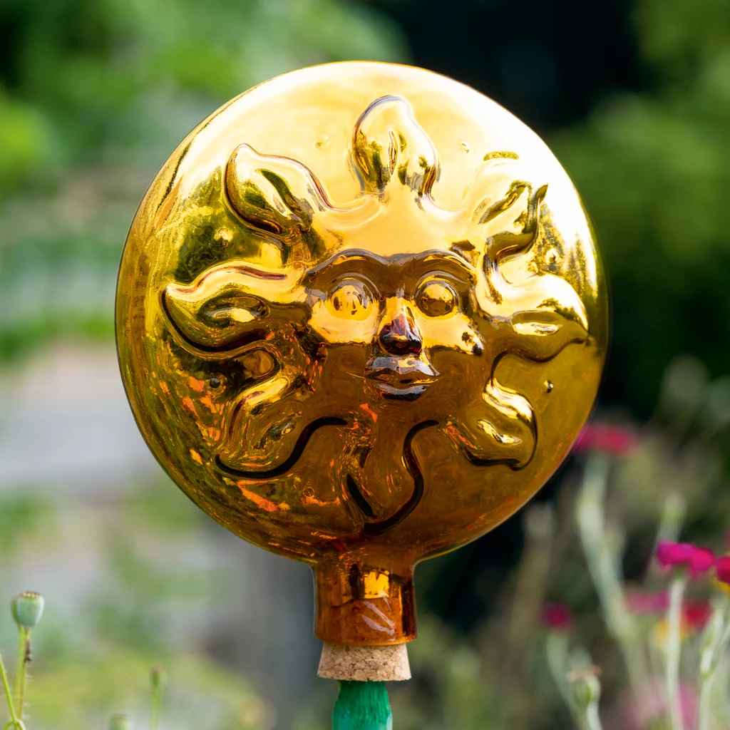 Lauschaer Rosenkugel Sonne/Mond gold