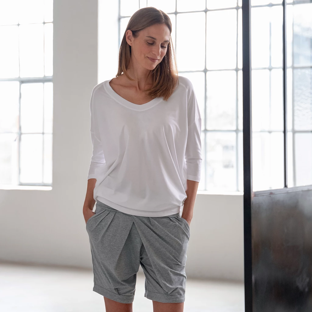 Sunday in Bed X Torquato Pyjamahose Mila Shorty Grau S