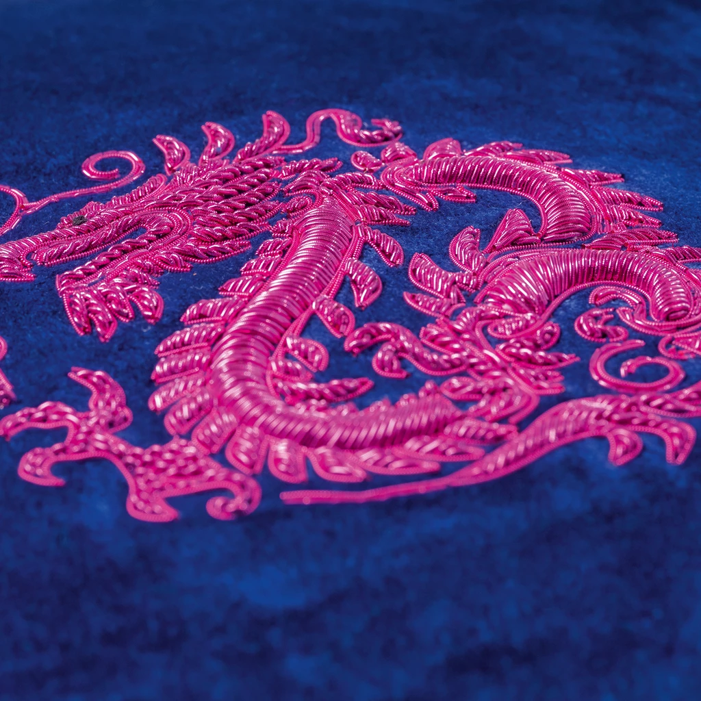 Samtkissen Drache Pink