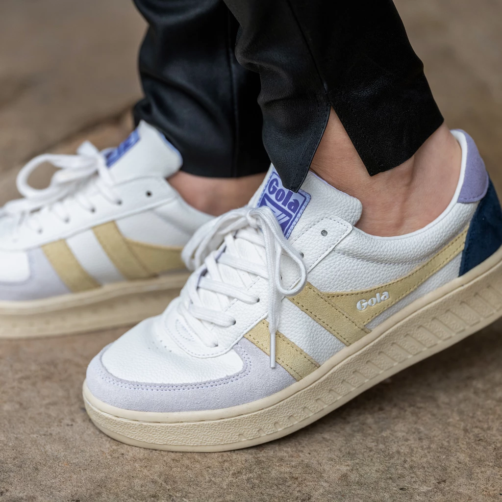 Gola Grandslam Trident Damen White/Lemon/Lavender Gr. 36