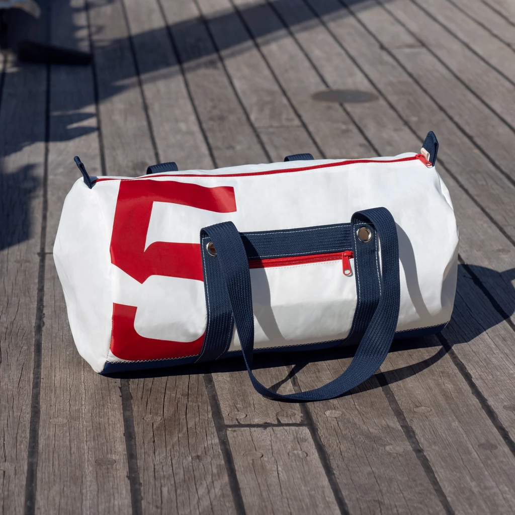 Tasche aus Segeltuch klein mit  roter Nummer
