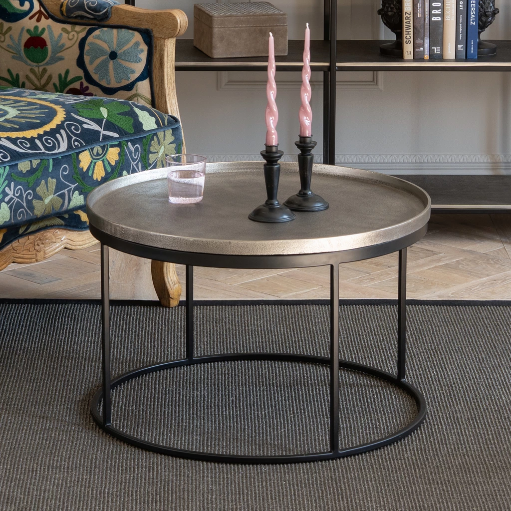 Couchtisch Madras rund 69 cm Zinngrau