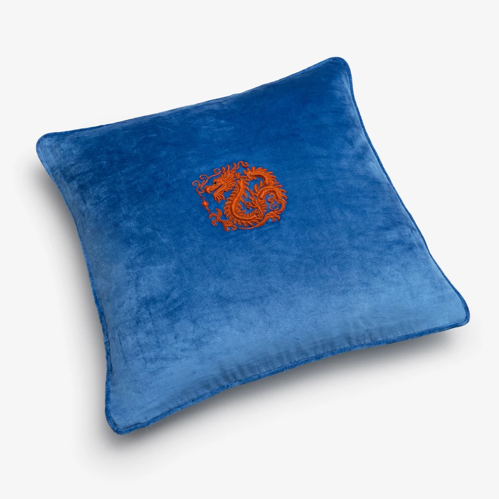 Samtkissen Drache Orange