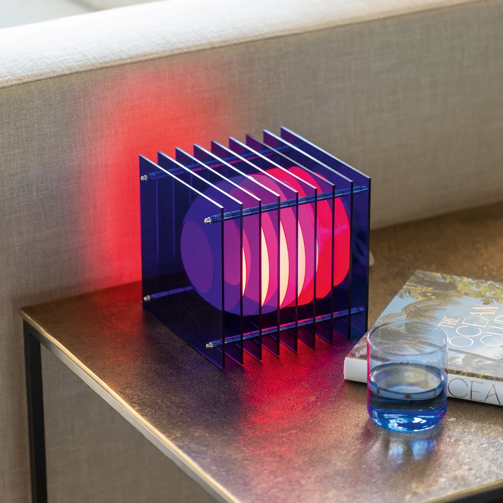 Tischlampe Lop Small Square Blau