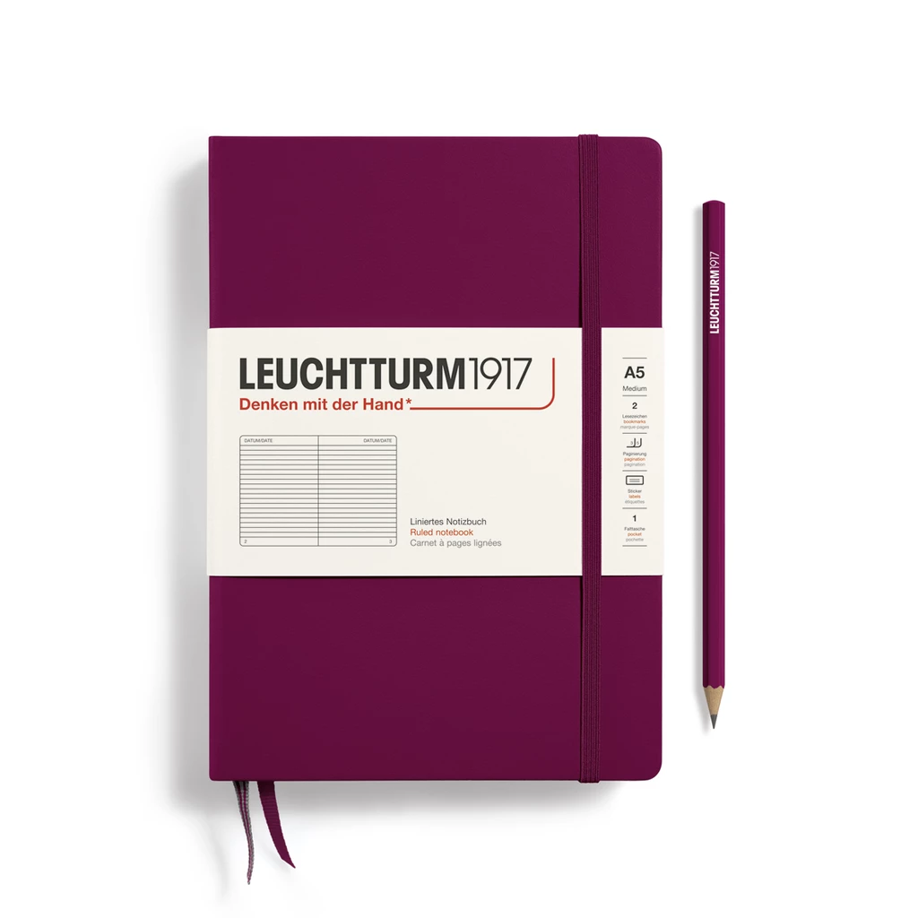 Leuchtturm1917 Notizbuch A5 liniert Port Red