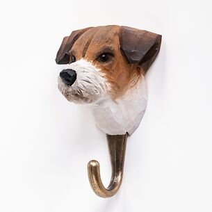 Handgeschnitzter Kleiderhaken Jack Russel Terrier