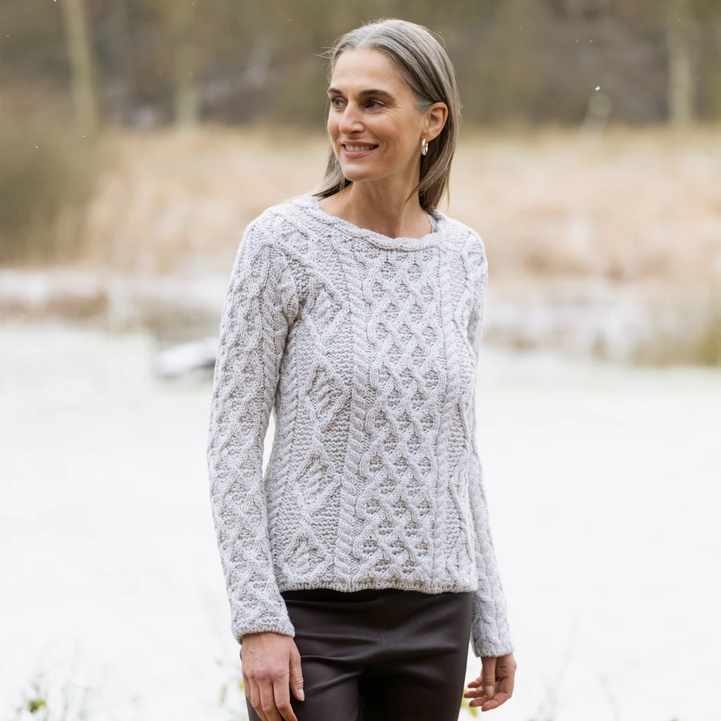 Aran-Pullover für Damen Gr. XL