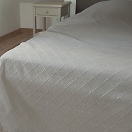Bettüberwurf Rauten Weiß 180 x 260 cm