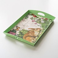 Decoupage Tablett Garden Bunny