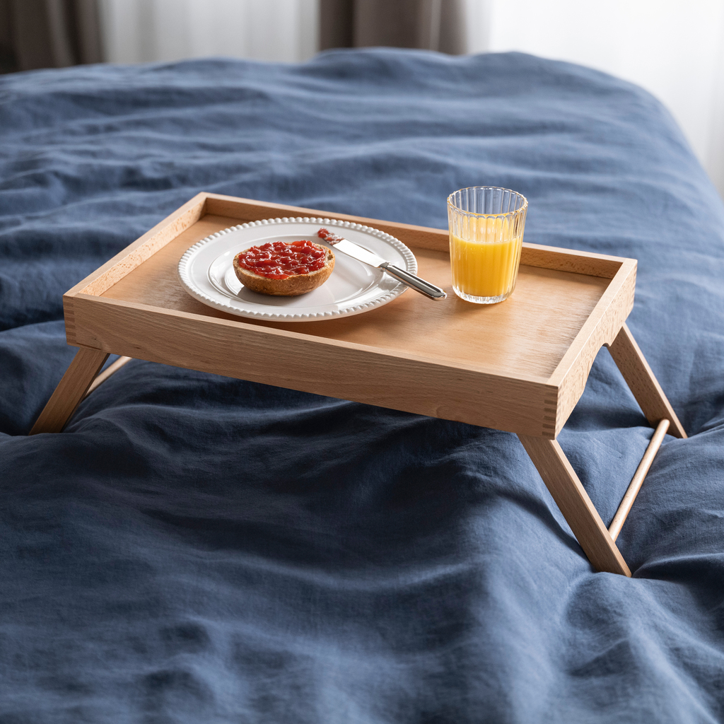 Betttablett Buche Klarlack - 2