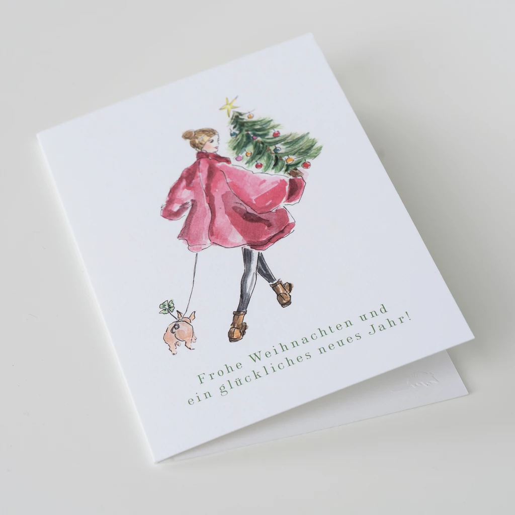 Weihnachtskarte: Schweinchen