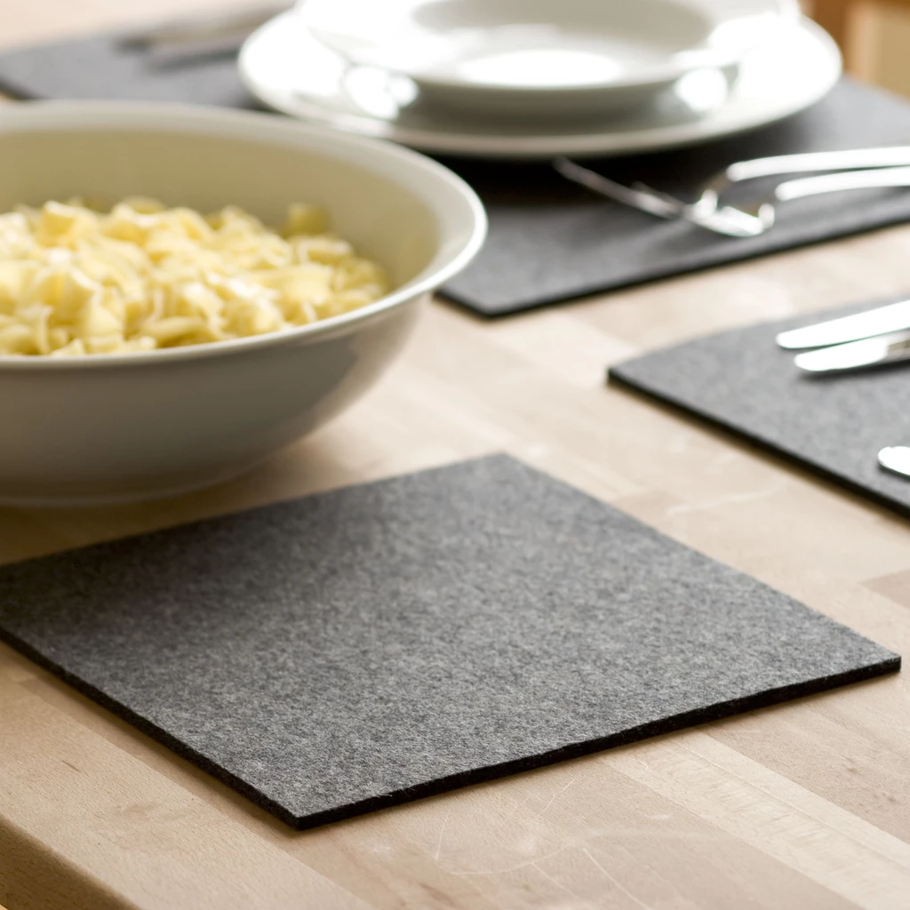 Filzuntersetzer 25x25 cm grau