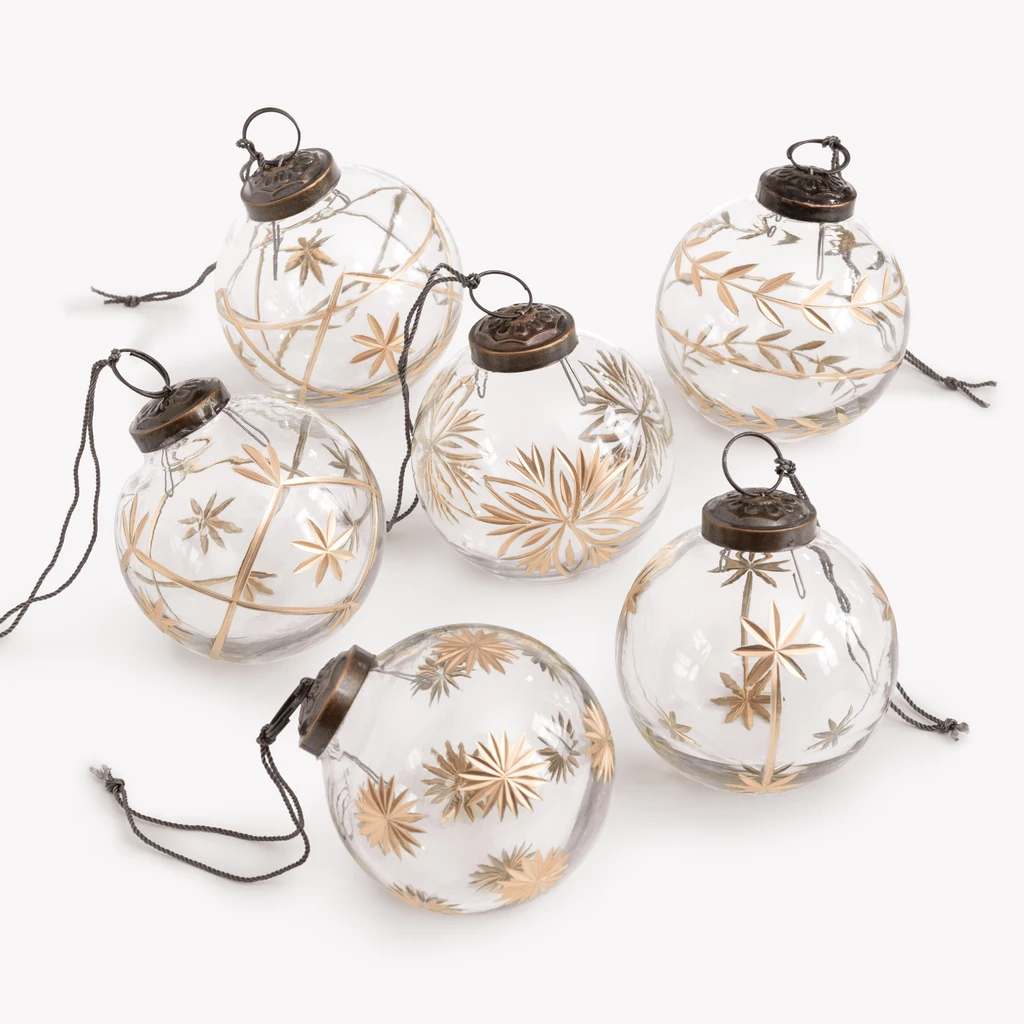 Christbaumkugeln Andalus Klar 6er-Set