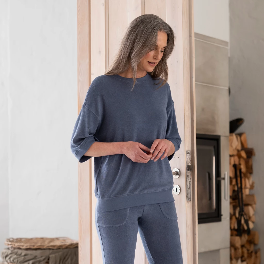 Sunday in Bed X Torquato Shirt Ivy Frottee Dusty Blue XL